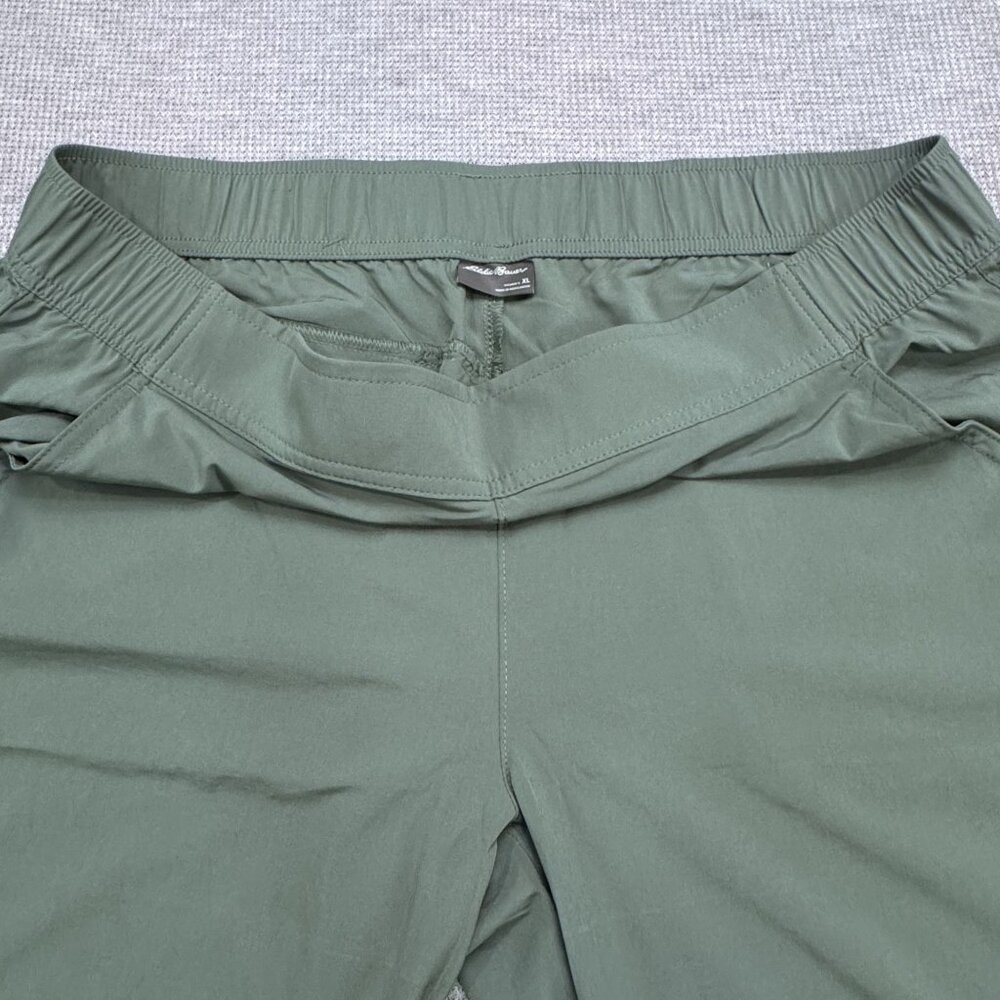 Eddie Bauer Womens Traveler Ankle Pants XL Green Lightweight Elastic Waist Hike - Picture 7 of 15